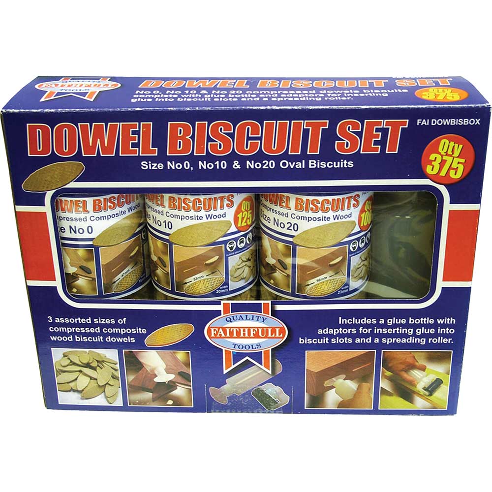 Faithfull Wood Biscuit No 0, 10, 20 Mixed Tub of 375