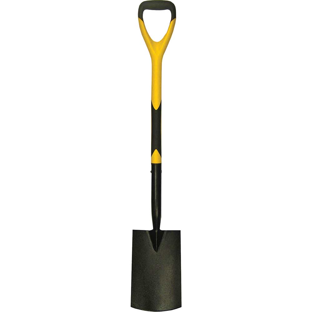 Image of Faithfull Fibreglass Shaft Garden Digging Spade Softgrip D Handle