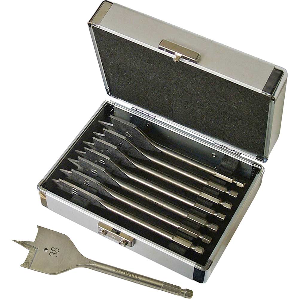 Image of Faithfull 8 Piece Flat Drill Bit Set 10 - 38mm