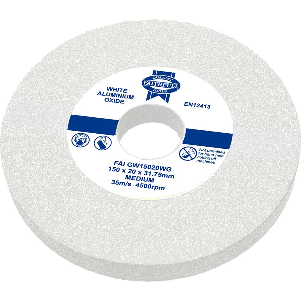 Faithfull General Purpose White Grinding Wheel Medium 150mm x 20mm