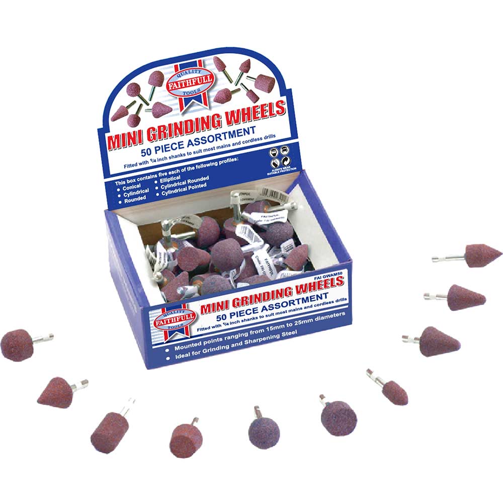 Faithfull Mini Grinding Wheel Assortment 50Pc