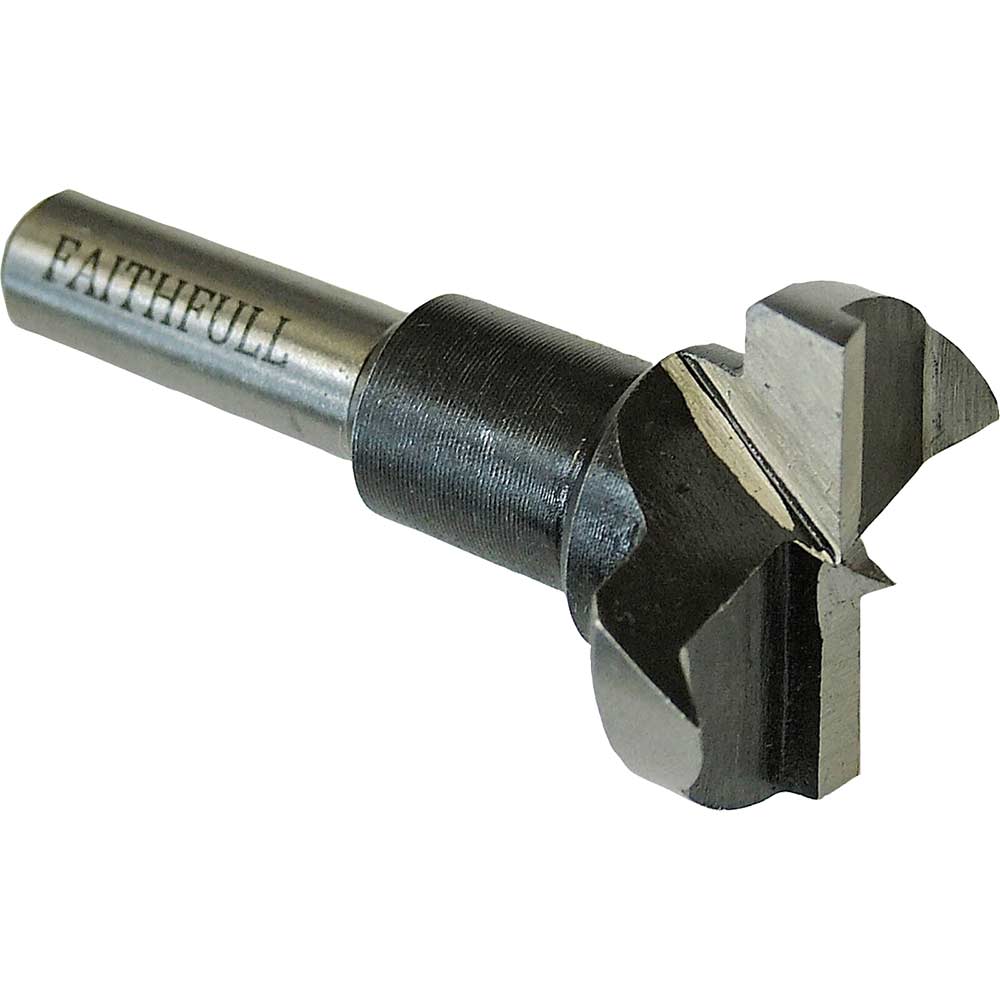 Image of Faithfull HCS Hinge Bore Bit 26mm x 60mm 8mm Shank