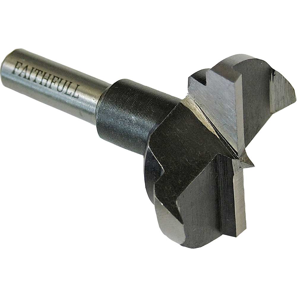 Image of Faithfull HCS Hinge Bore Bit 35mm x 60mm 8mm Shank