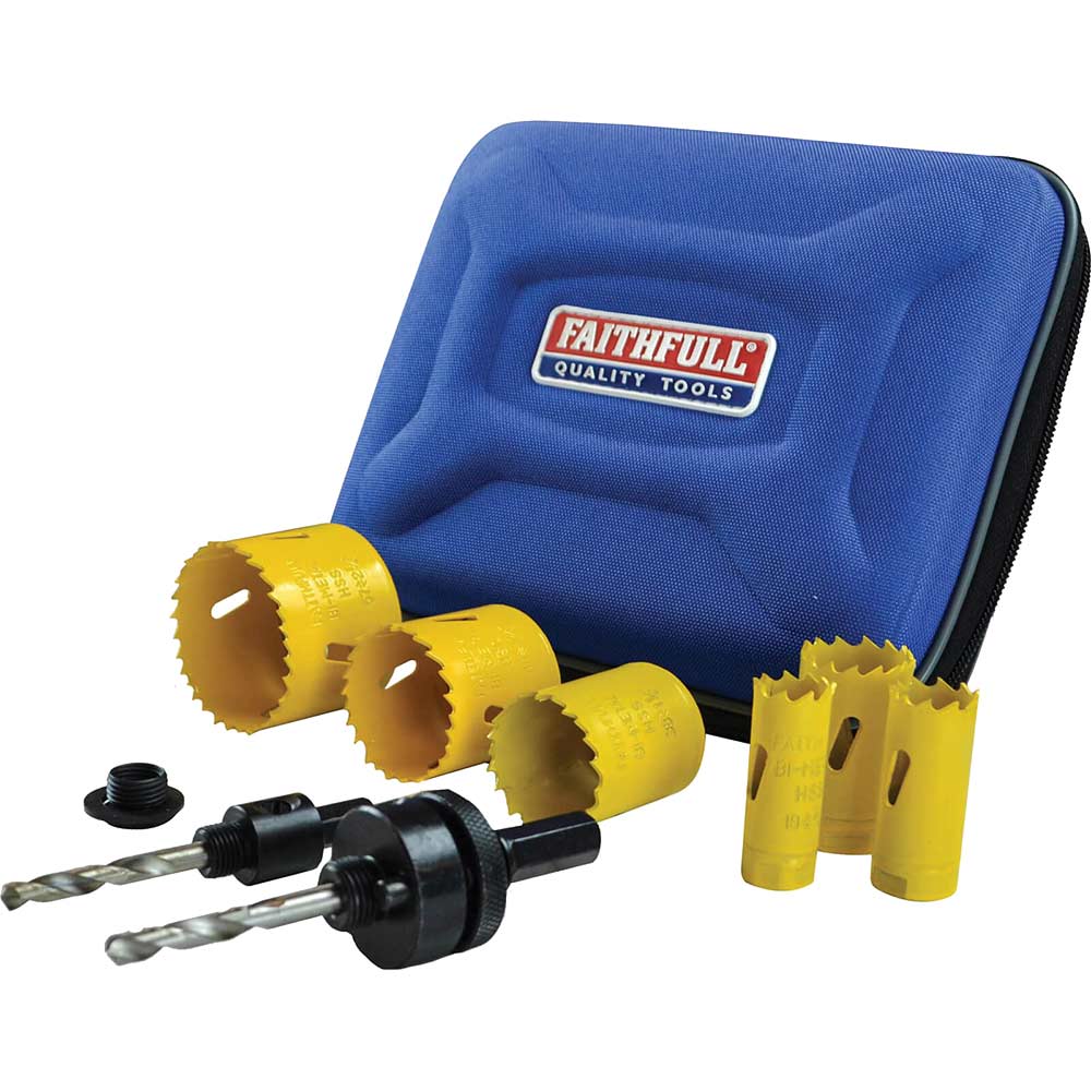 Image of Faithfull 9 Piece Electricians Holesaw Set 16 - 51mm