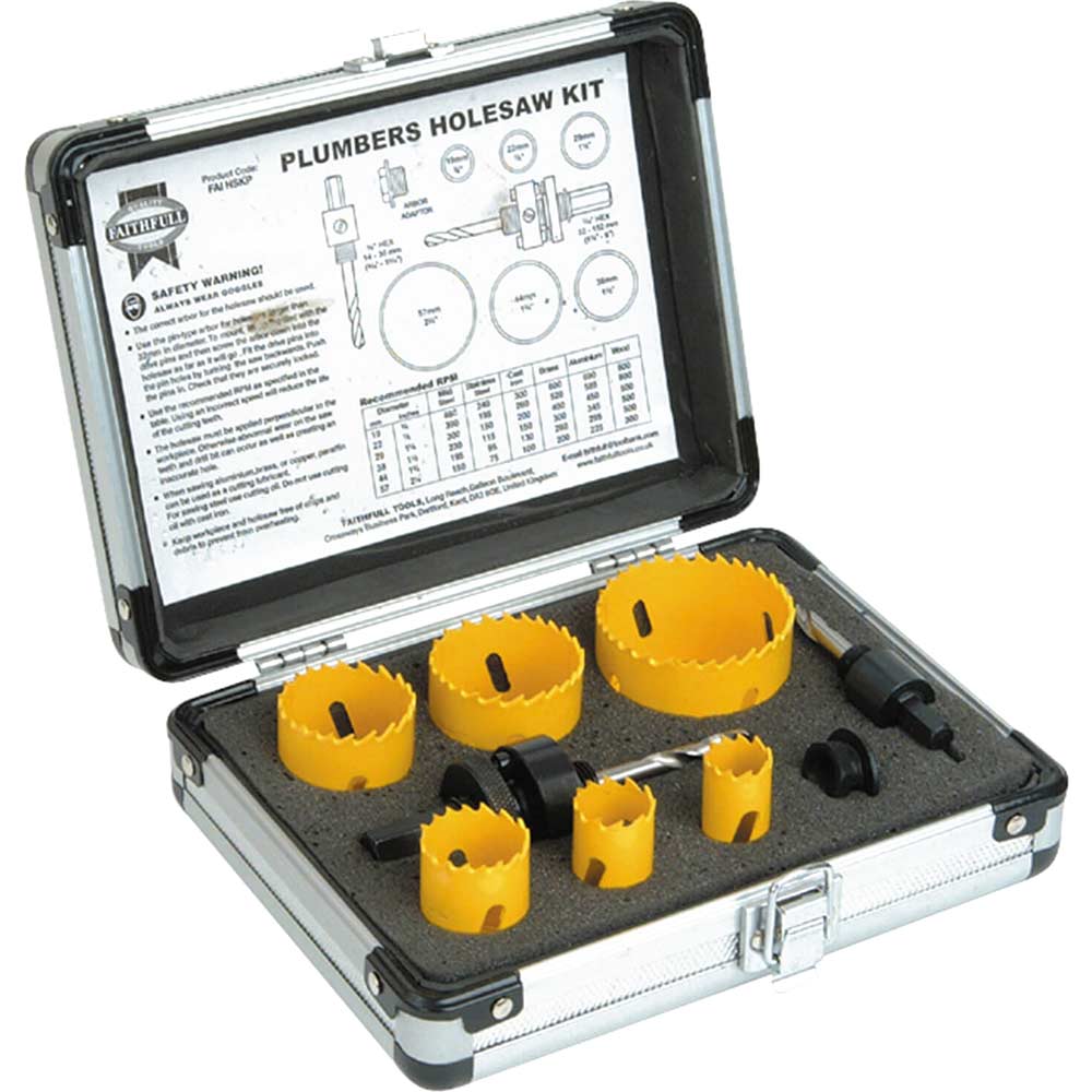 Faithfull 9 Piece Plumbers Holesaw Set 19 - 57mm