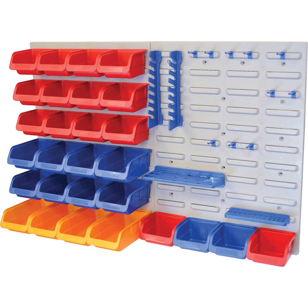 Image of Faithfull 43 Piece Wall Storage Bin & Panel Set