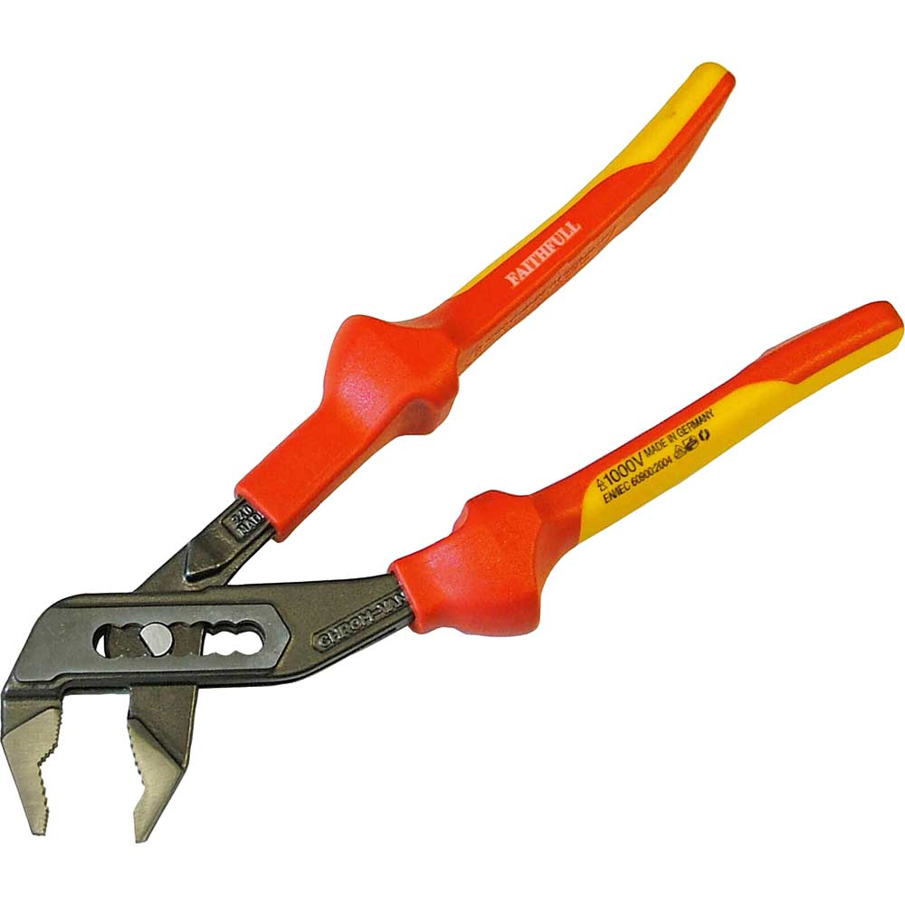 Image of Faithfull 250mm VDE Insulated Waterpump Pliers