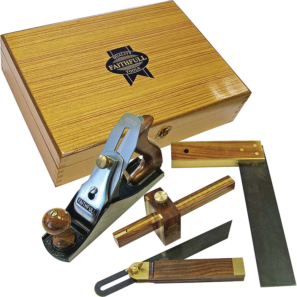 Faithfull 4 Piece Plane & Woodworking Set