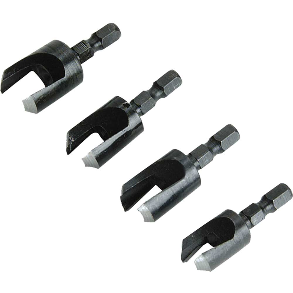 Image of Faithfull 4 Piece Plug Cutter Set 6 - 12mm