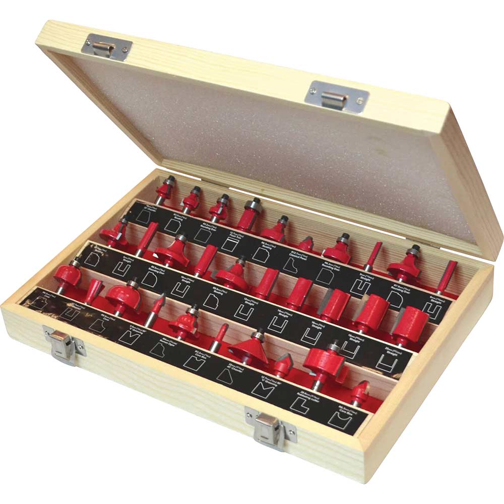 Image of Faithfull 30 Piece TCT 1/4 Shank Router Bit Set