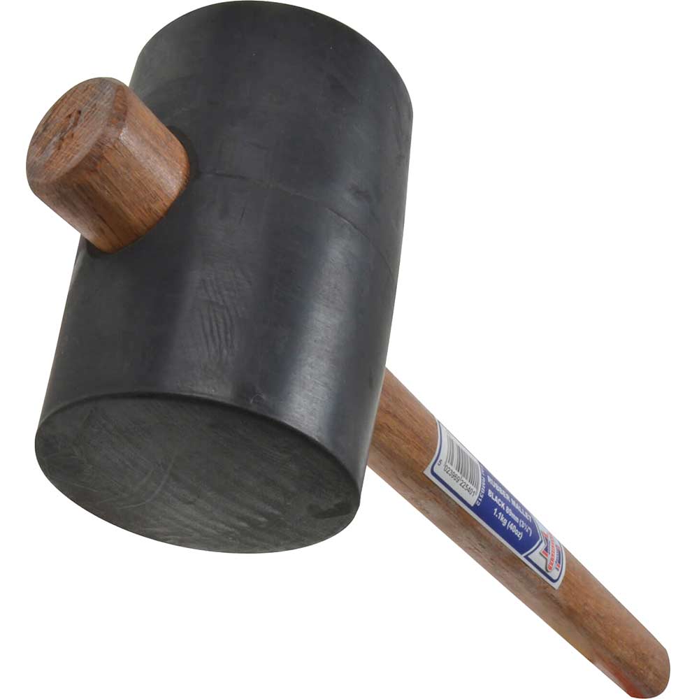 Image of Faithfull Rubber Mallet - Black 3.1/2&quot;