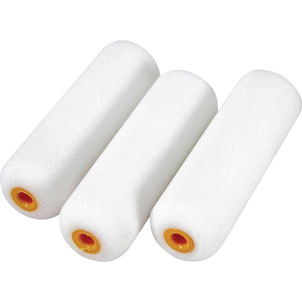 Image of Faithfull Mini Foam Paint Roller Refills Pack of 10