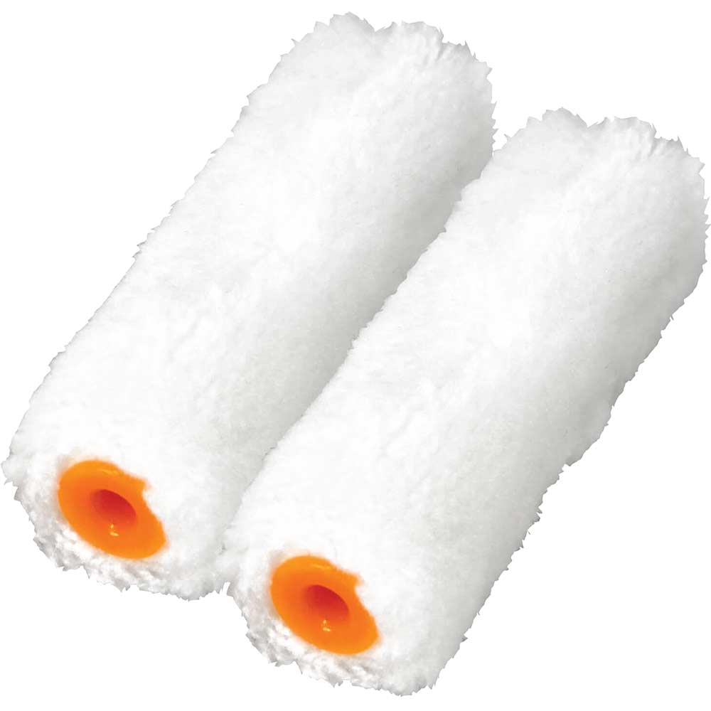 Faithfull Mini Paint Roller Refills Medium Pile Pack of 2