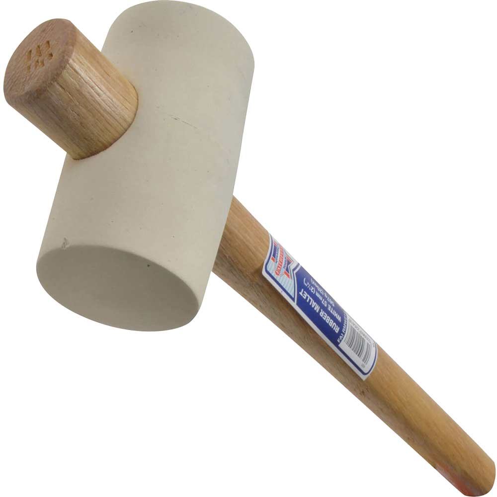 Image of Faithfull Rubber Mallet - White 2.1/4&quot;