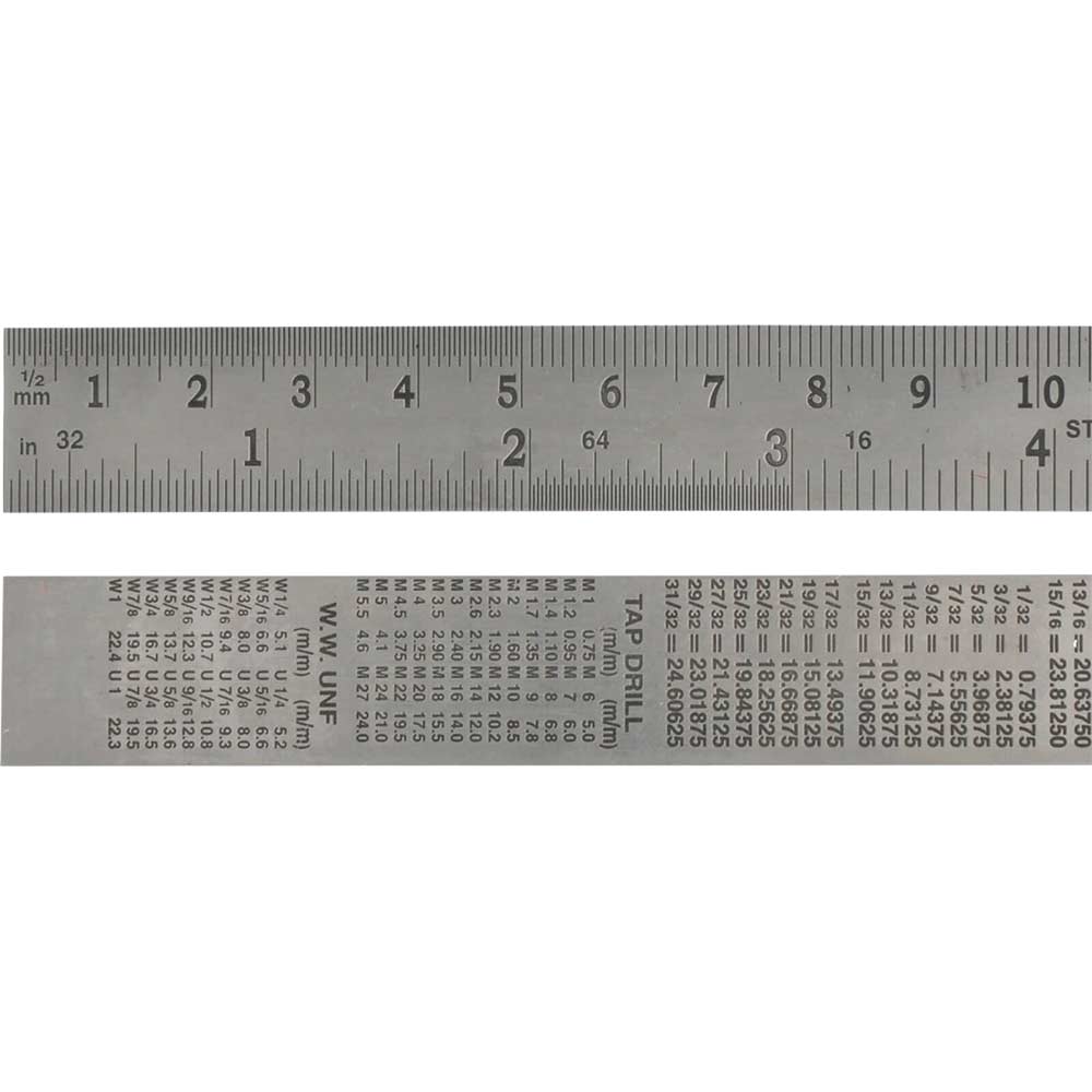 Faithfull Stainless Steel Rule 1 Metre / 39"