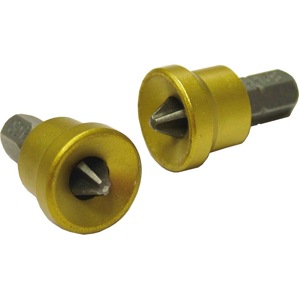 Image of Faithfull Phillips No 2 Fitted Bit 1/4&quot; Hexagon Drive Drywall Adaptors Pack of 2