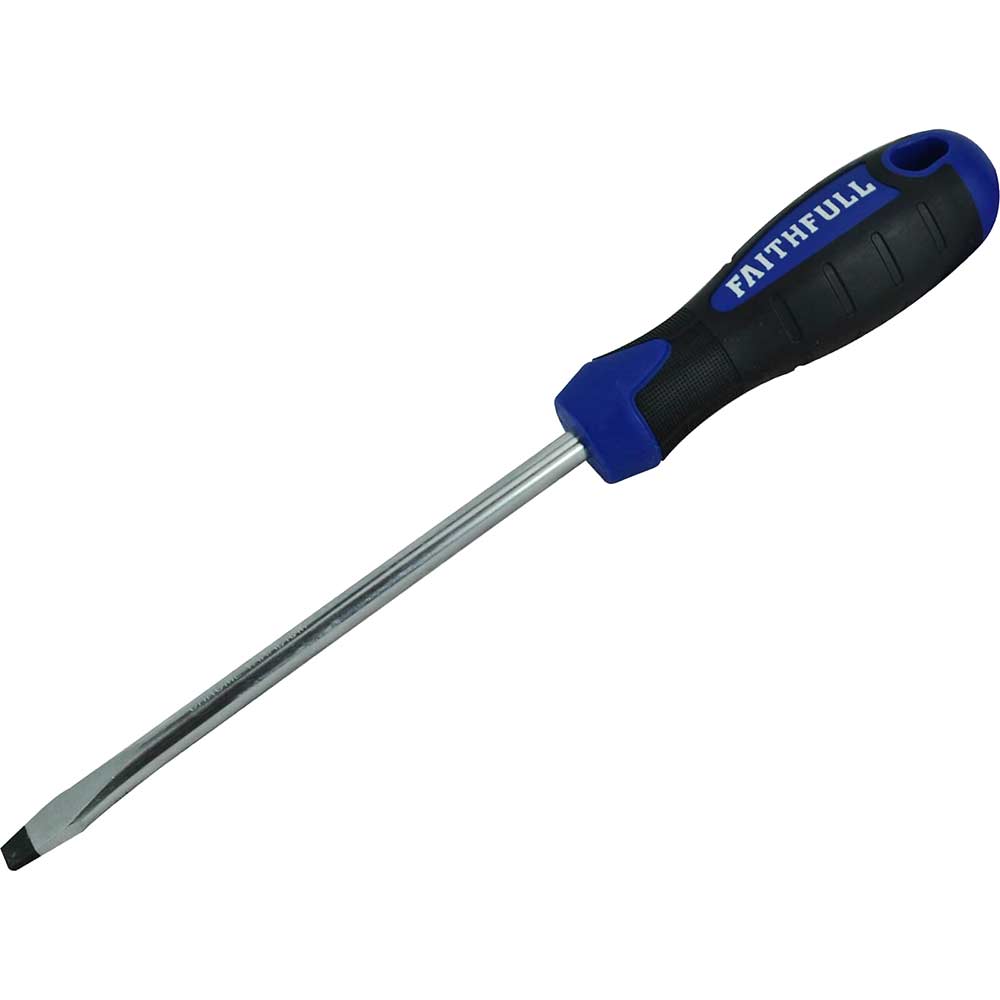 Image of Faithfull 125 x 6.5mm Soft Grip Flared Slotted Screwdriver