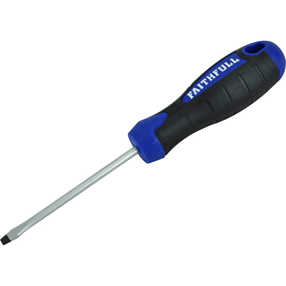 Faithfull 75 x 4mm Soft Grip Flared Slotted Screwdriver