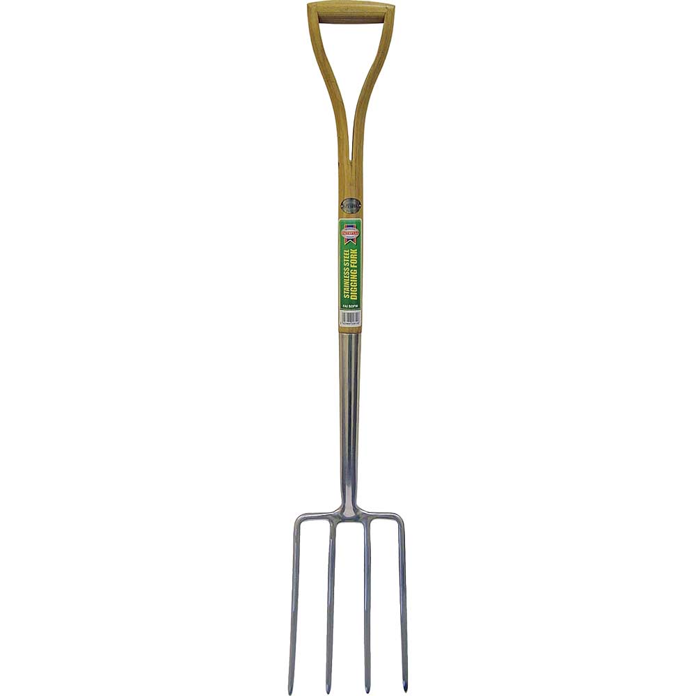 Faithfull Stainless Steel Garden Digging Fork Y Handle