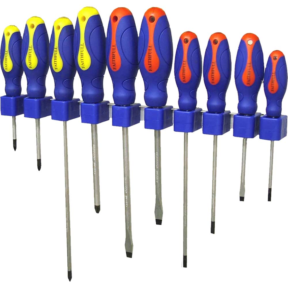 Image of Faithfull 10 Piece Soft Grip Screwdriver Set