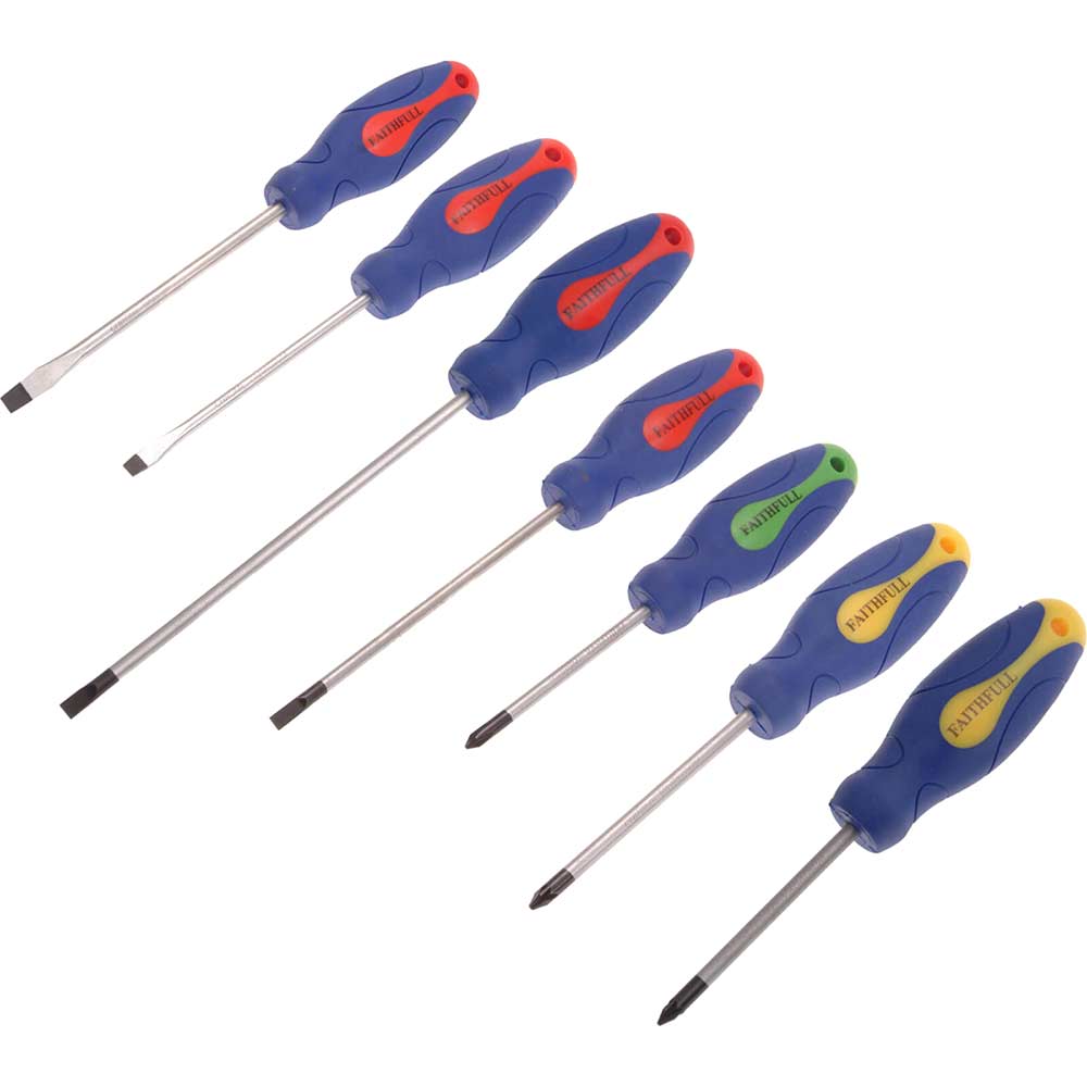 Image of Faithfull 7 Piece Soft Grip Screwdriver Set