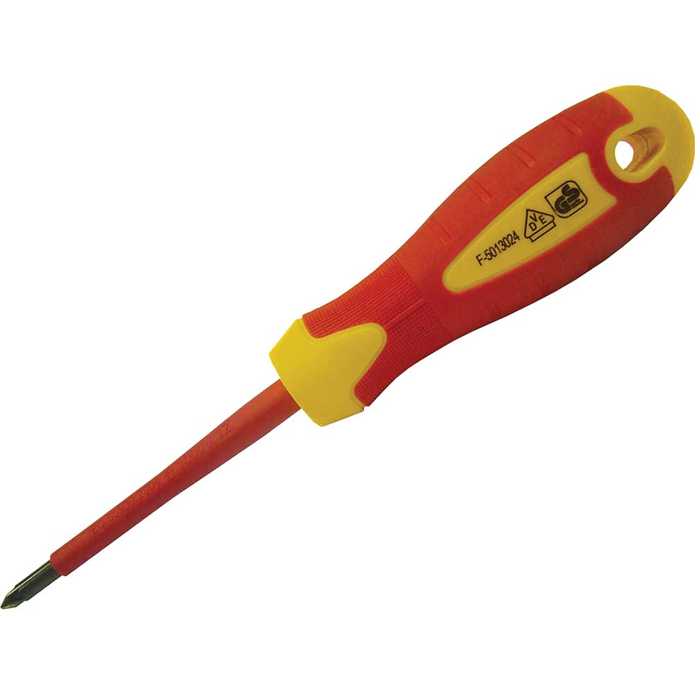 Image of Faithfull PH2 x 100mm Soft Grip VDE Insulated Phillips Screwdriver