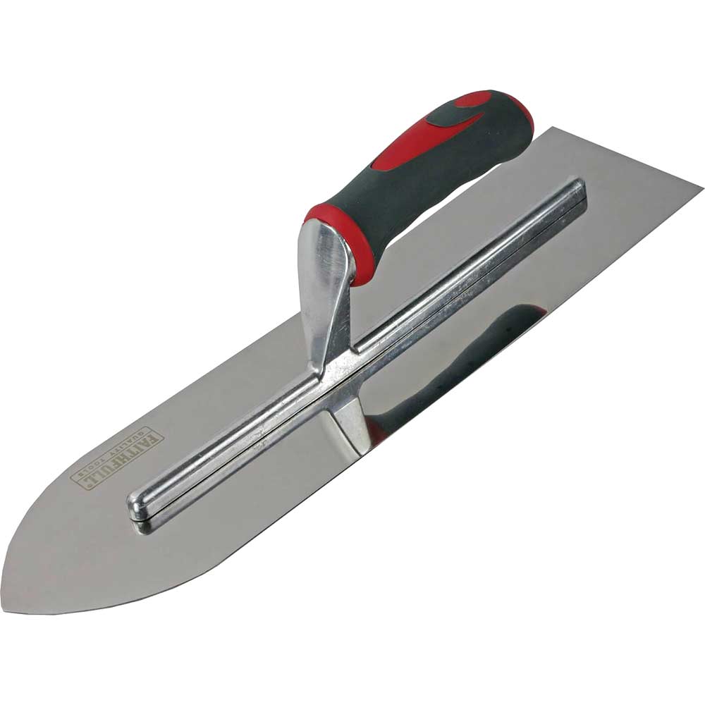 Image of Faithfull Soft Grip Stainless Steel Flooring Trowel 16 x 4&quot;