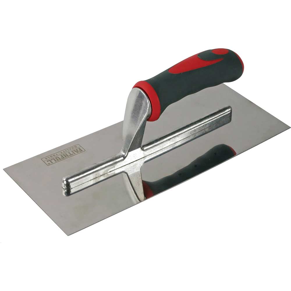 Image of Faithfull Soft Grip Stainless Steel Plasterers Trowel 11&quot; x 4 3/4&quot;