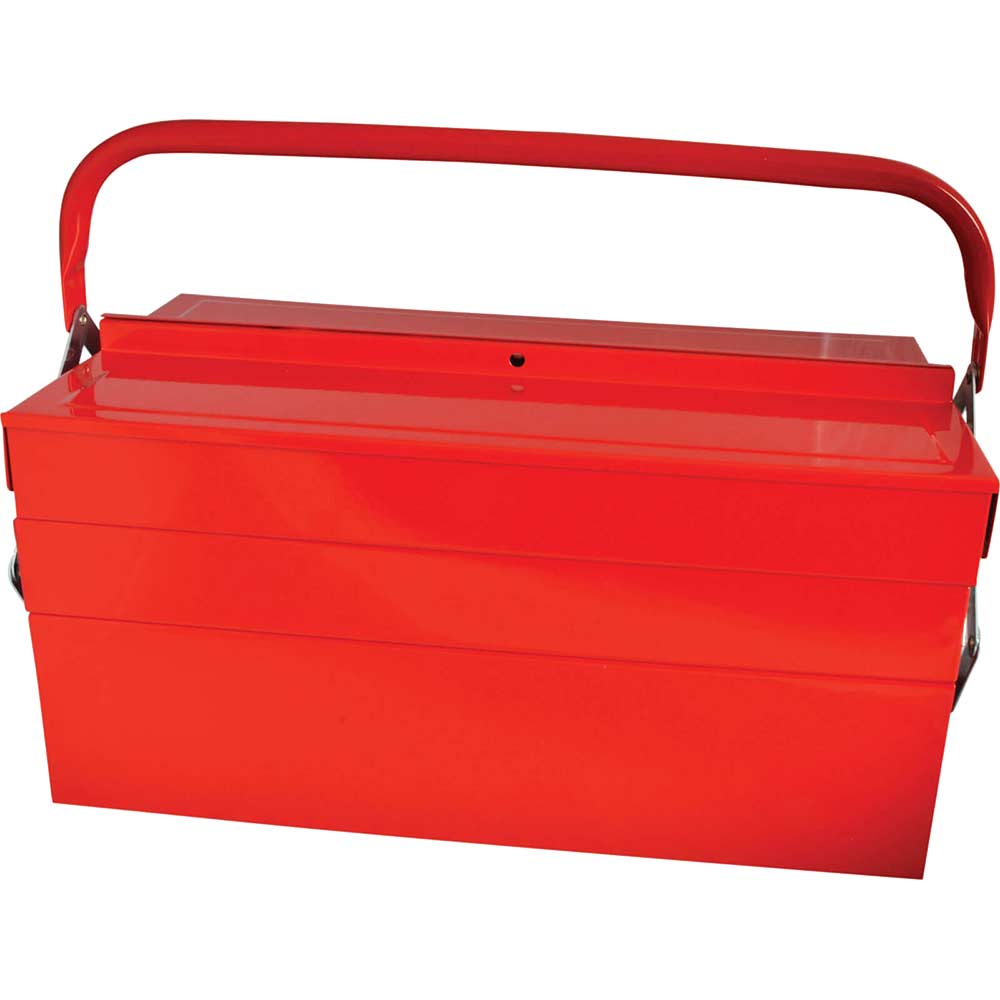 Image of Faithfull Metal Cantilever Tool Box with 5 Trays Red 430mm / 17&quot;