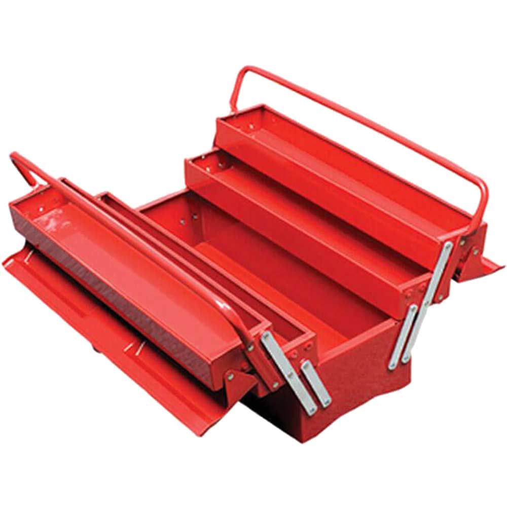 Image of Faithfull Metal Cantilever Tool Box with 5 Trays 480mm / 19&quot;