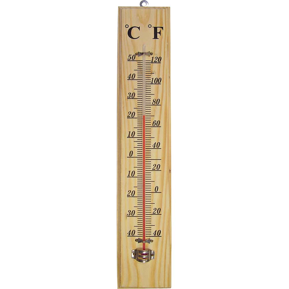 Faithfull Wooden Wall Thermometer 400mm