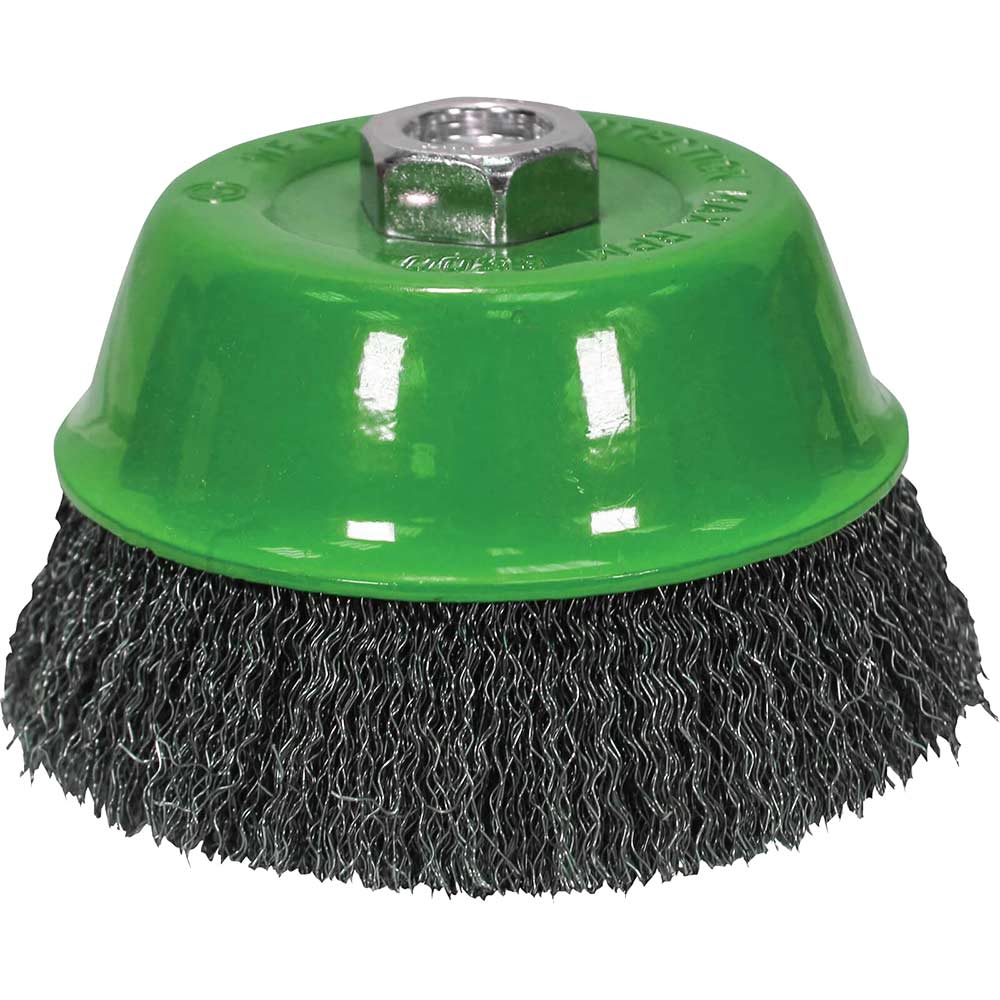 Image of Faithfull Wire Cup Brush 100X M14X2 Stainless Steel 0.30mm Wire