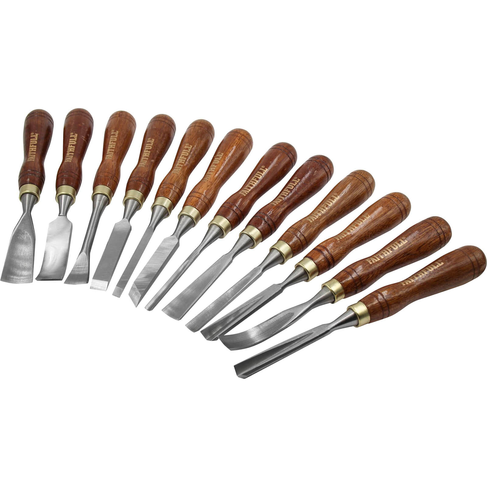 Faithfull 12 Piece Woodcarving Set In Case