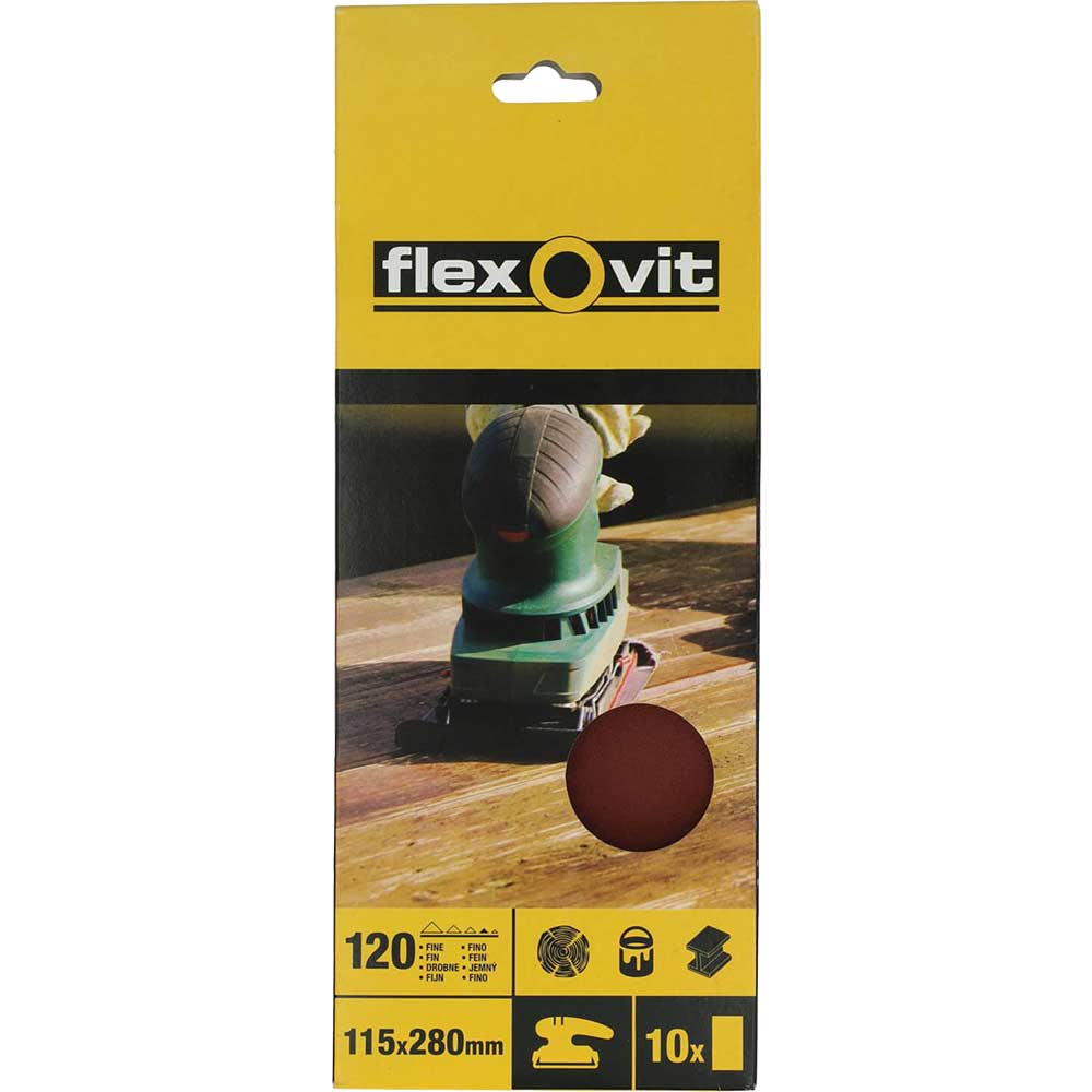 Flexovit Orbital Sheets Pack of 10 115 x 280 Coarse 63642526326