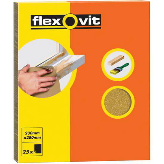 Flexovit Glasspaper Sheets Pack of 25 3 63642558239