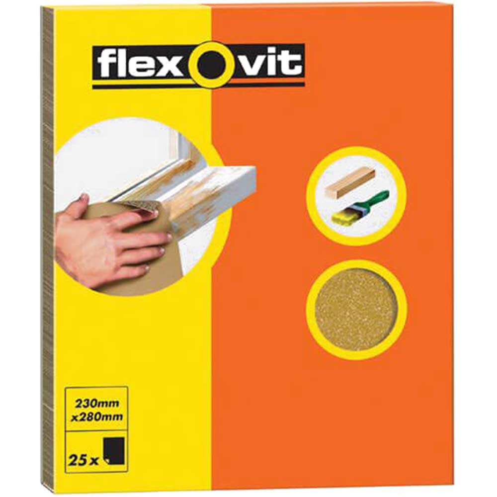 Flexovit Glasspaper Sheets Pack of 25 1 63642558233