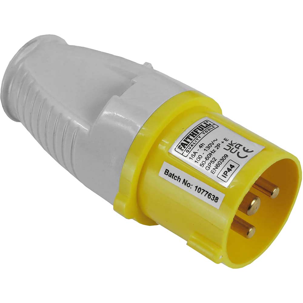 Faithfull Yellow Replacement Plug 110v
