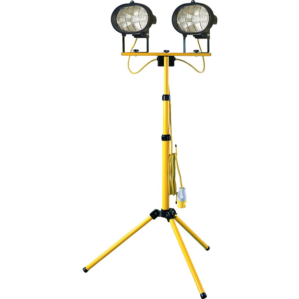 Image of Faithfull Halogen Twin Site Light with Adjustable Stand 1000w 110v