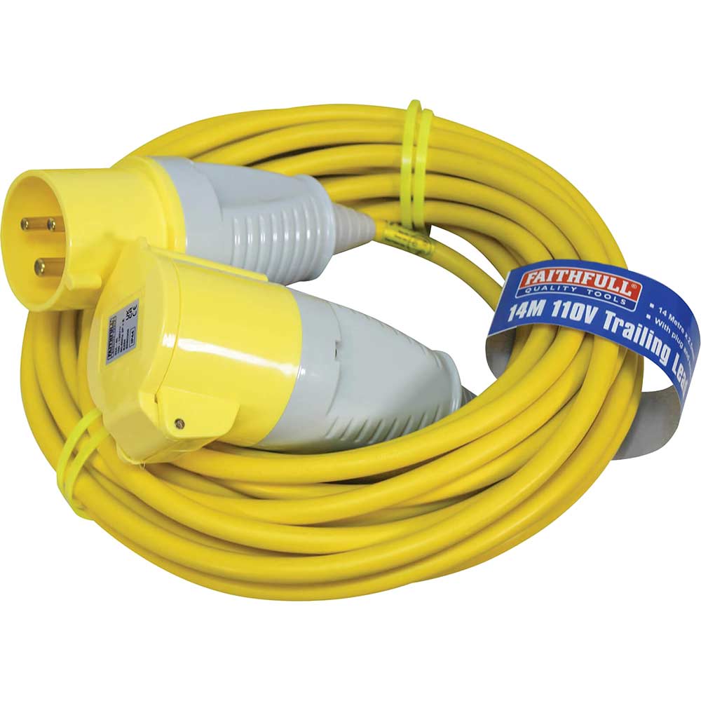 Image of Extension Trailing Lead 14 Metre 32 Amp 110v Yellow