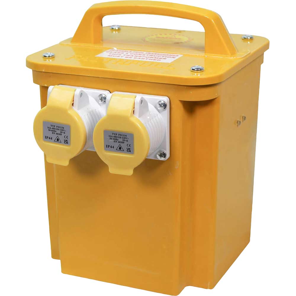 Image of Faithfull 3.3Kva 240v to 110v Step Down Site Power Tool Transformer with 2 Sockets