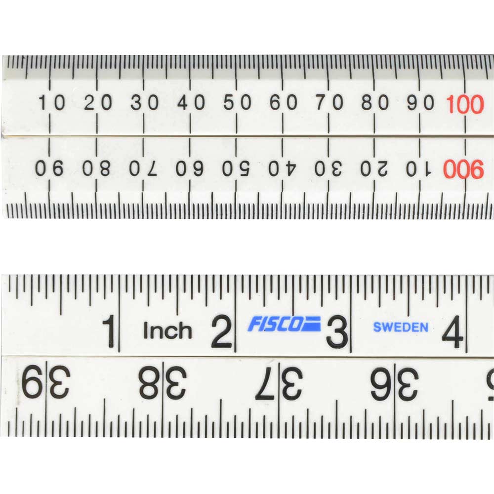 Fisco XFB1ME White Nylon Folding Rule 1 Metre / 39"