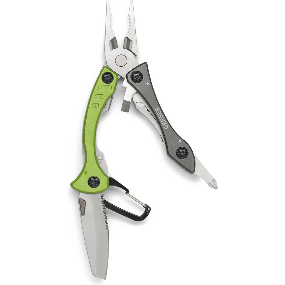 Image of Gerber CRUCIAL Butterfly Multi Tool Pliers Green 6 Functions