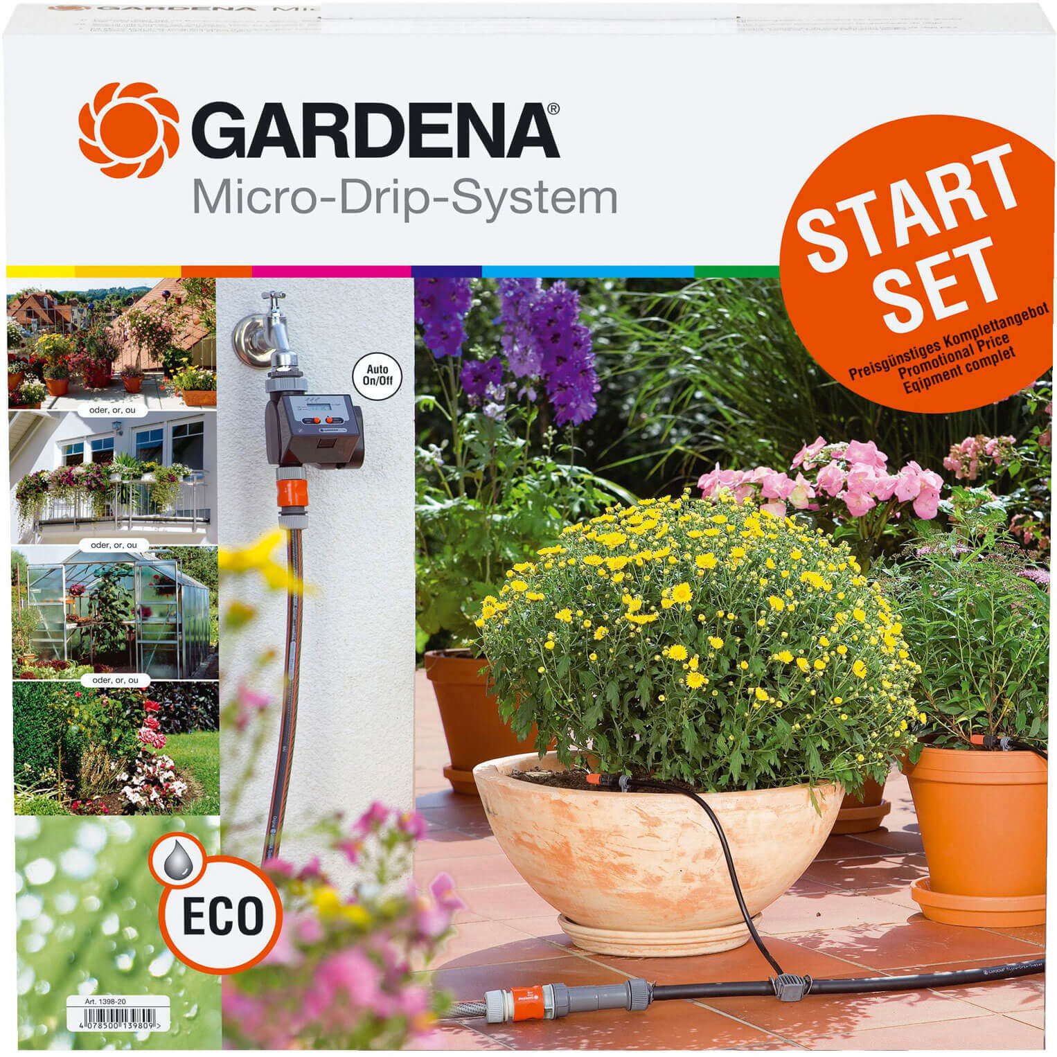 Gardena Micro Drip System Starter Set with Computer Water Timer C14E