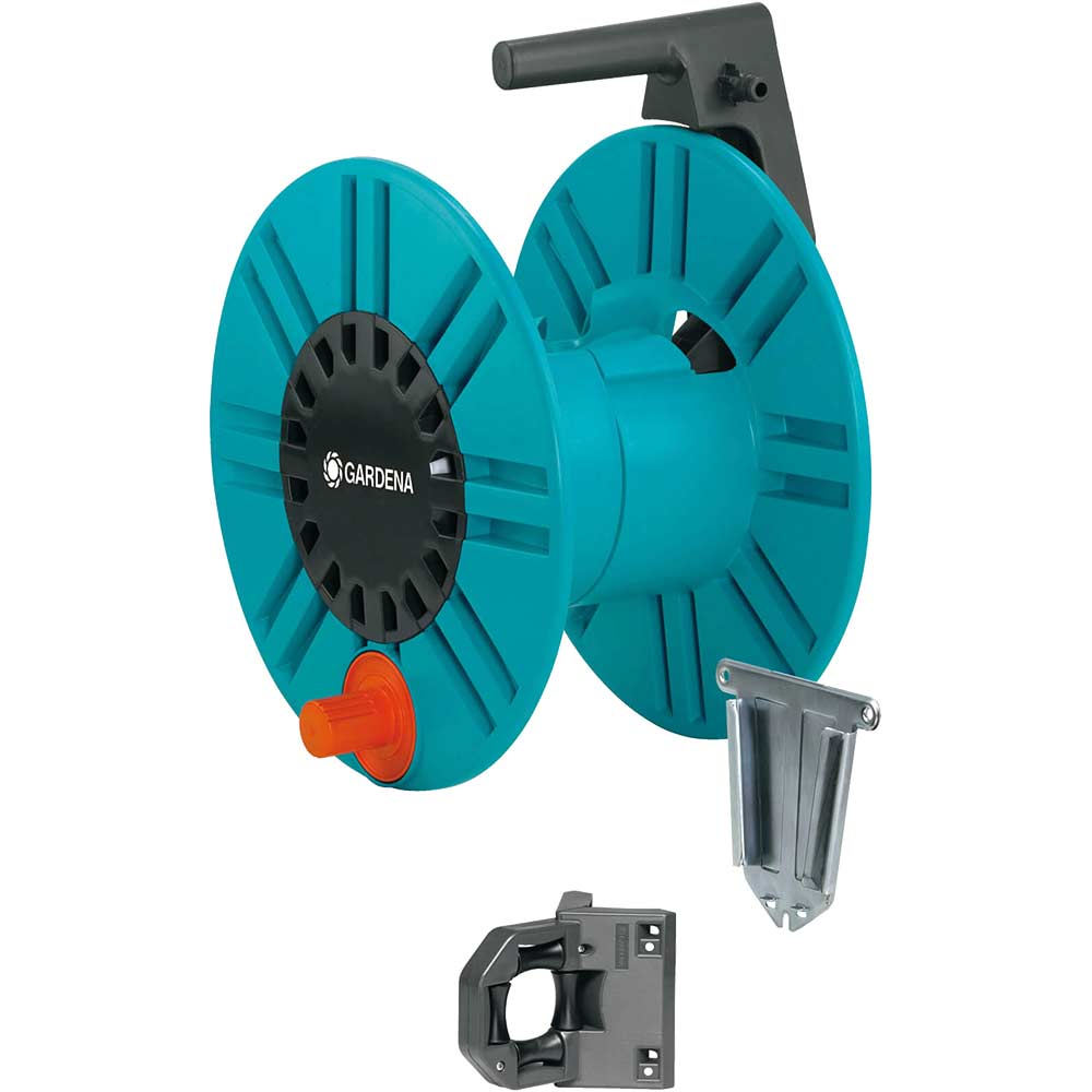 Gardena 60 Metre Empty Wall Mounted Hose Reel & Hose Guide