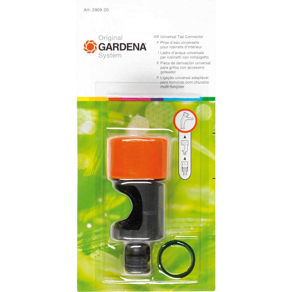 Gardena Universal Tap Hose Connector fits Indoor Square Taps