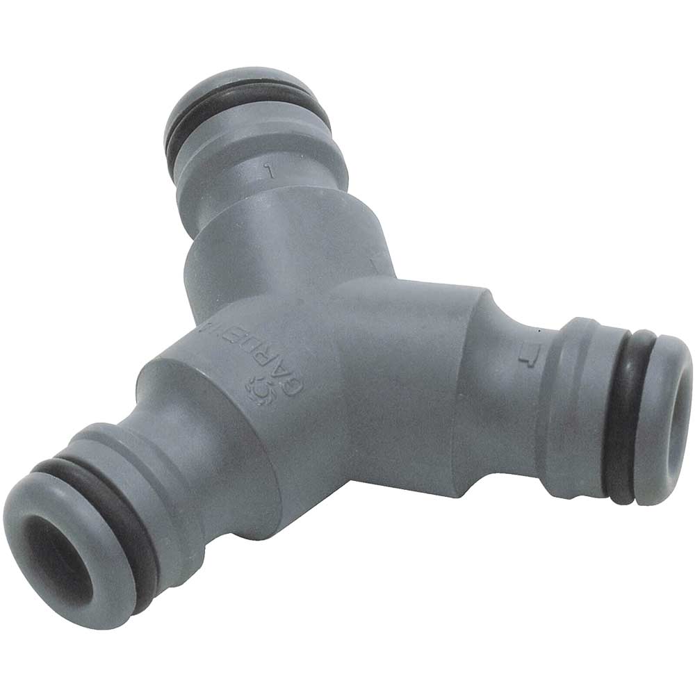 Image of Gardena 3 Way Y Adaptor for 12.5mm (1/2&quot;) & 19mm (3/4&quot;) Hoses