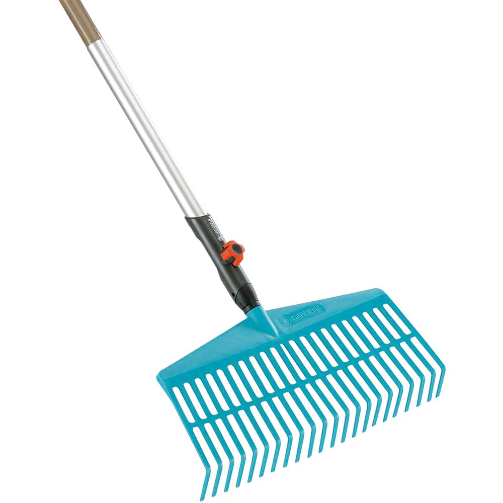Image of Gardena Combisystem Lawn Rake with Wooden Handle 1300mm