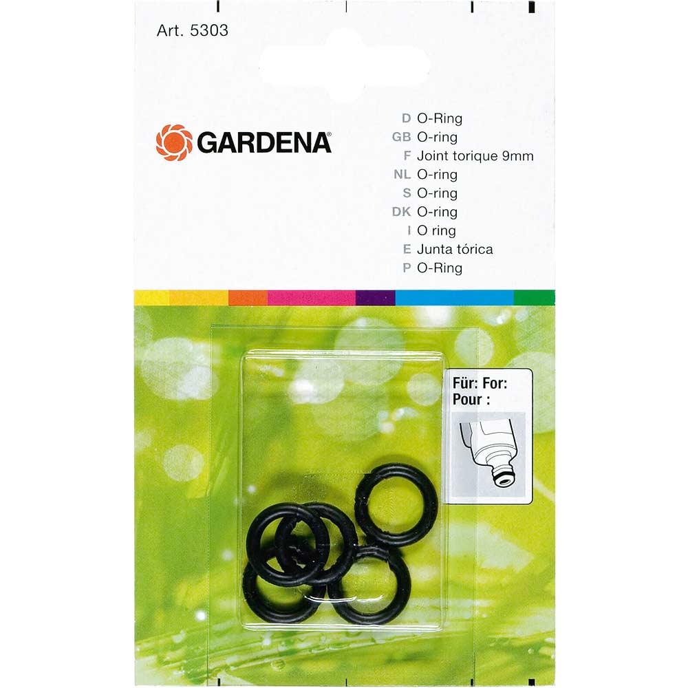 Gardena Replacement O-Rings 9mm for all OGS Connecting Pieces Pack of 5