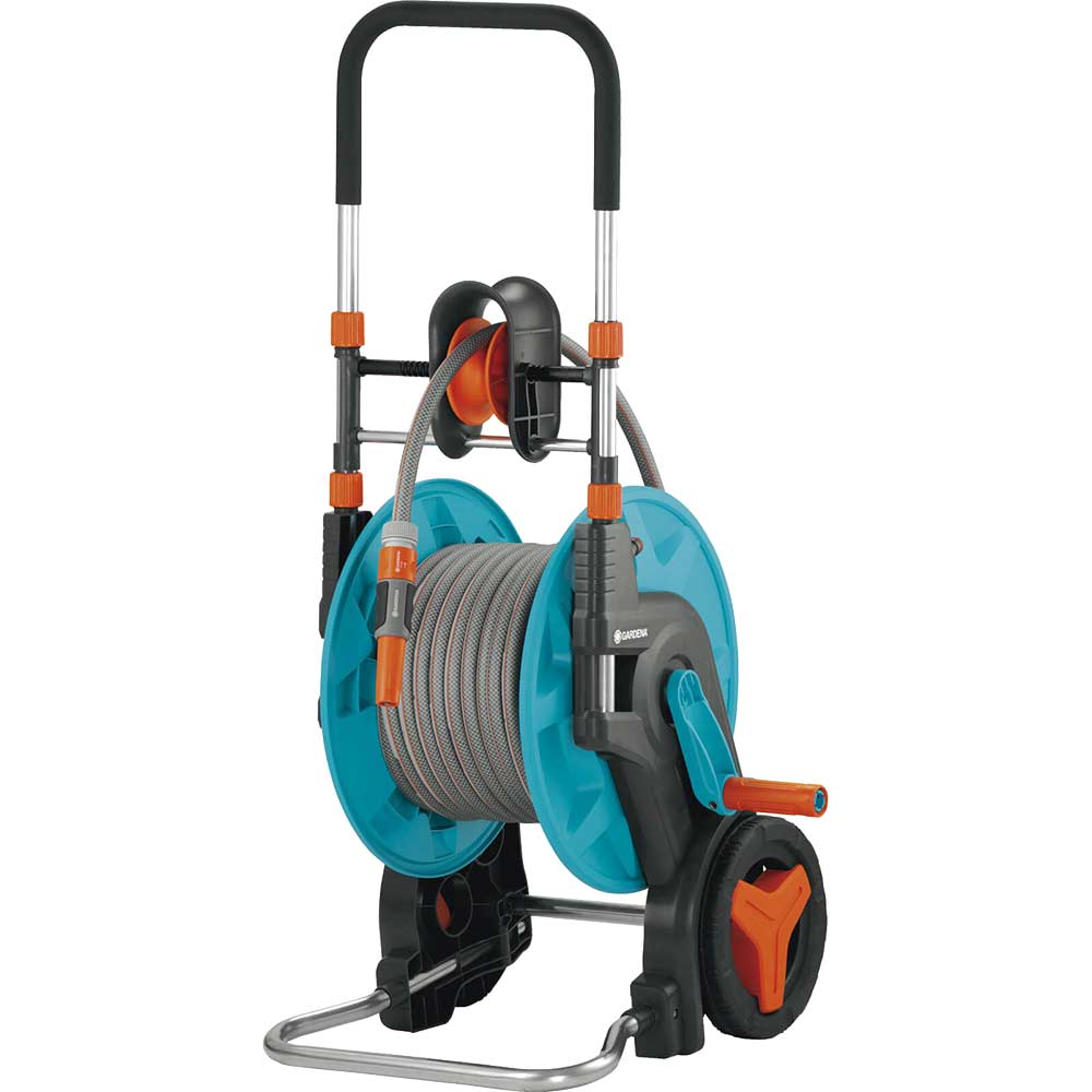 Image of Gardena 60 Metre Hose Cart with 20 Metre SuperFlex Hose Pipe & Connectors 12.5mm (1/2&quot;)