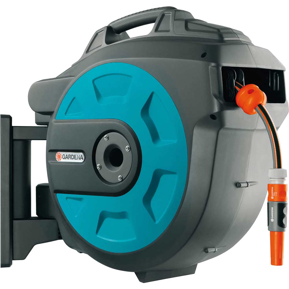 Gardena 35 Metre Wall Mounted Auto Hose Reel with 35 Metre Hose Pipe 12.5mm (1/2&quot)